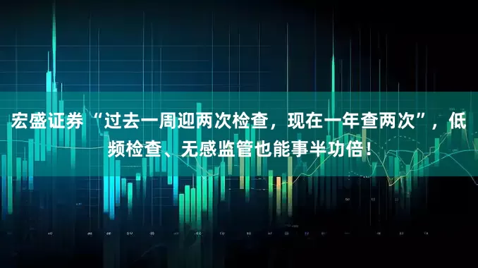 宏盛证券 “过去一周迎两次检查，现在一年查两次”，低频检查、无感监管也能事半功倍！